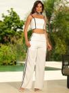Conjunto Calça e Cropped Elegante Empório PitBull 91948 Cor:Off WhiteTamanho:G