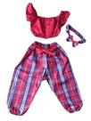 Conjunto Calça E Cropped Junino Infantil + Laço Temático Conjunto Calça E Cropped Junino Infantil + Laço Temático