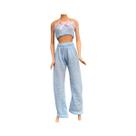 Conjunto Calça e Top Azul Moda Casual Veste Boneca