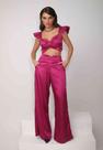 Conjunto calça e top de pied poule pink
