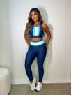 Conjunto calça Labelly 1 - Azul Marinho/Azul Claro/Verde Limão