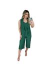 Conjunto Calça Pantacurt/colete/cropped Crepe Unique
