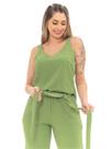 Conjunto Calça Pantalona com Botões na Barra e Regata com alça larga Tecido Premium