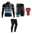 Conjunto Caloi Camisa Manga Longa Bermuda Gel Pernito Uv Mtb