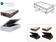 Conjunto Cama Baú Solteiro King Americano + Colchão Sankonfort Tranquillité Molas Ensacadas 96x203x72 - Conforto Intermediário Conjunto Cama Baú Solteiro King Americano + Colchão Sankonfort Tranquillité Molas Ensacadas 96x203x72 - Conforto Intermediário
