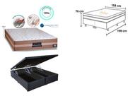 Conjunto Cama Box Baú Baú Casal Queen + Colchão de Molas Ensacadas c/ Espuma Visco Elástico Sankonfort Le Confort 158x198x76 Conjunto Cama Box Baú Baú Casal Queen + Colchão de Molas Ensacadas c/ Espuma Visco Elástico Sankonfort Le Confort 158x198x76