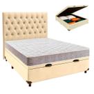 Conjunto Cama Box Bau Bege Casal + Colchão D33 D33 Inducol + Cabeceira Conjunto Cama Box Bau Bege Casal + Colchão D33 D33 Inducol + Cabeceira