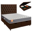 Conjunto Cama Box Bau Blindado Casal + Colchão D23 Pro Inducol + Cabeceira Conjunto Cama Box Bau Blindado Casal + Colchão D23 Pro Inducol + Cabeceira