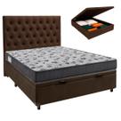 Conjunto Cama Box Bau Blindado Casal + Colchão D33 Iso100 Ortobom + Cabeceira