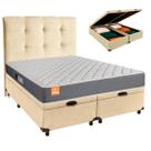 Conjunto Cama Box Bau Blindado King + Colchão D23 Pro Inducol + Cabeceira