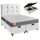Conjunto Cama Box Bau Blindado Queen + Colchão D23 Pro Inducol + Cabeceira Conjunto Cama Box Bau Blindado Queen + Colchão D23 Pro Inducol + Cabeceira