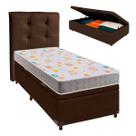 Conjunto Cama Box Bau Blindado Solteiro + Colchão D20 D20 Inducol + Cabeceira