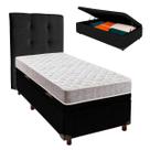 Conjunto Cama Box Bau Blindado Solteiro + Colchão D23 D23 Inducol + Cabeceira