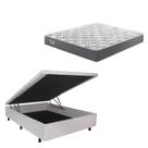 Conjunto Cama Box Baú Casal 138x188cm em material sintético com Colchão Adapto Molas Ensacadas B&G