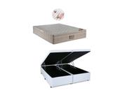 Conjunto Cama Box Baú Casal Bipartido Jadmax + Colchão Molas Ortobom Airtech 1.38x188 ( várias cores cama Baú)