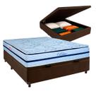 Conjunto Cama Box Bau Casal + Colchão Blue Paropas