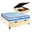 Conjunto Cama Box Bau Casal + Colchão Blue Paropas Conjunto Cama Box Bau Casal + Colchão Blue Paropas