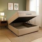 Conjunto Cama Box Baú Casal e Colchão Ortobom Airtech Molas Ensacadas