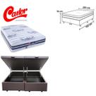 Conjunto Cama Box Baú Casal King + Colchão Castor Silver Star Tecnopedic Dupla Face 193x203x76 (Linha Alta - Maior durabilidade)