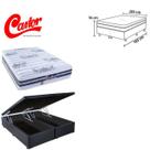 Conjunto Cama Box Baú Casal King + Colchão Castor Silver Star Tecnopedic Dupla Face 193x203x76 (Linha Alta - Maior durabilidade)