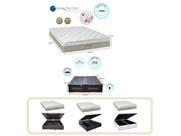 Conjunto Cama Box Baú Casal King + Colchão Sankonfort Strong 193x203x74- Molas Ensacadas Firme - Linha Luxo
