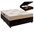 Conjunto Cama Box Bau Com Colchão Casal Inova D33 Inovaflex - Preto