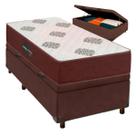 Conjunto Cama Box Bau Com Colchão Solteiro Inova D45 Inovaflex - Marrom