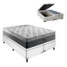 Conjunto Cama Box Baú King Branco Palermo Mola Ensacada