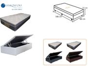 Conjunto Cama Box Baú Solteiro Padrão + Colchão Sankonfort Sleep Fresh 88x188x72 ( Molas Ensacadas Super Confortável - Top de Linha)