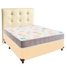 Conjunto Cama Box Bege Casal + Colchão D20 D20 Inducol + Cabeceira