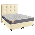 Conjunto Cama Box Bege Queen + Colchão D23 Pro Inducol + Cabeceira