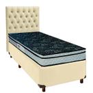 Conjunto Cama Box Bege Solteiro + Colchão D28 Conforto Paropas + Cabeceira
