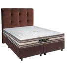 Conjunto Cama Box Blindado Casal + Colchão Molas Ensacadas Legriff Sankonfort + Cabeceira