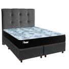 Conjunto Cama Box Blindado Casal + Colchão Molas Ensacadas Life Gold Paropas + Cabeceira