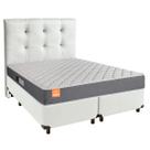 Conjunto Cama Box Branco King + Colchão D23 Pro Inducol + Cabeceira