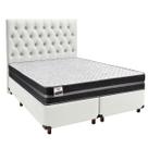 Conjunto Cama Box Branco Queen + Colchão Molas Ultralastic Bogota Inducol + Cabeceira Conjunto Cama Box Branco Queen + Colchão Molas Ultralastic Bogota Inducol + Cabeceira