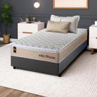 Conjunto Cama Box c/ Molas Ensacadas Alford Bege Solteiro 88x188x66 Conjunto Cama Box c/ Molas Ensacadas Alford Bege Solteiro 88x188x66
