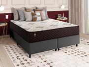 Conjunto Cama Box c/ Molas Ensacadas Allura Marrom Queen 158x198x58