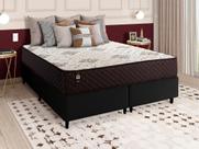 Conjunto Cama Box c/ Molas Ensacadas Allura Marrom Queen 158x198x58