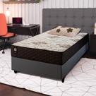 Conjunto Cama Box c/ Molas Ensacadas Allura Marrom Solteiro 88x188x58