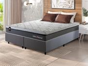 Conjunto Cama Box c/ Molas Ensacadas Benton Cinza Queen 158x198x71