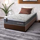 Conjunto Cama Box c/ Molas Ensacadas Benton Cinza Solteiro 96x203x71