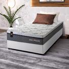 Conjunto Cama Box c/ Molas Ensacadas Benton Cinza Solteiro 96x203x71
