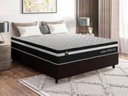 Conjunto Cama Box c/ Molas Ensacadas Durham Preto Casal 138x188x60 Conjunto Cama Box c/ Molas Ensacadas Durham Preto Casal 138x188x60