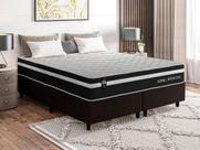 Conjunto Cama Box c/ Molas Ensacadas Durham Preto Queen 158x198x60