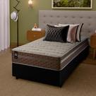 Conjunto Cama Box c/ Molas Ensacadas Georgia Bege Solteiro 88x188x60