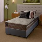 Conjunto Cama Box c/ Molas Ensacadas Georgia Bege Solteiro 96x203x60