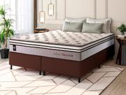 Conjunto Cama Box c/ Molas Ensacadas Liverpool Bege King 193x203x73