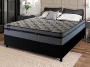 Conjunto Cama Box c/ Molas Ensacadas Montreal Cinza Casal 138x188x64