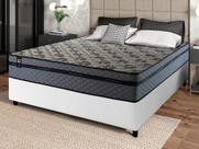 Conjunto Cama Box c/ Molas Ensacadas Montreal Cinza Casal 138x188x64